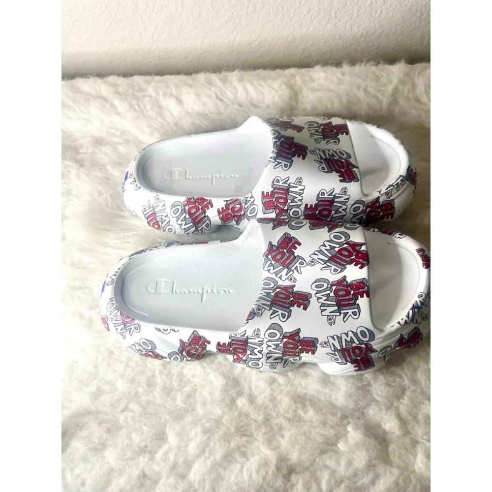 Champion White Rubber Slides Men Size 8/Women 10